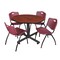 Kobe Kobe Round Table & Chair Set, Wood, Metal, Plastic Top, Cherry TKB48RNDCH47BY - alternate 1